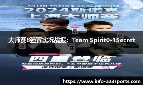 大师赛8强赛实况战报：Team Spirit0-1Secret